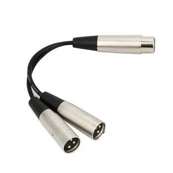 

3Pin XLR Female Jack to Dual Male Plug Y Splitter Adapter Cord 6.11