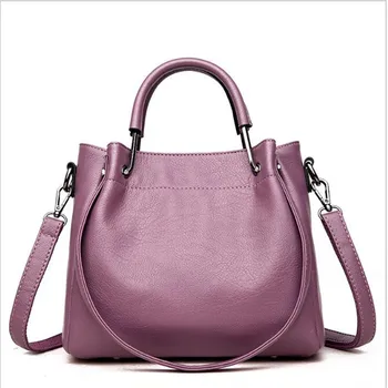 

Women Handbag Shoulder Bags 2019 New Fashion Retro PU Bucket Bag Zip Hard Crossbody Bag