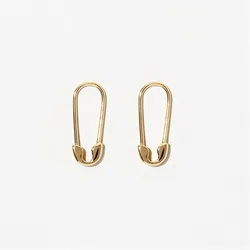 2022 New Fashion Women 14K Pure Gold Copper Plating Exaggerate Paper Clip Earrings Women Sexy Party Clip Shaped Earrings Jewerly