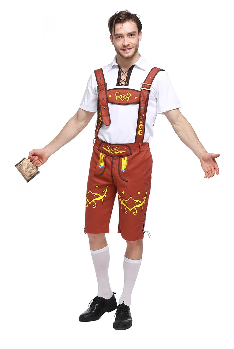 3 типа немецкий костюм для мужчин и Женщин Lederhosen Bavarian Octoberfest Немецкий фестиваль