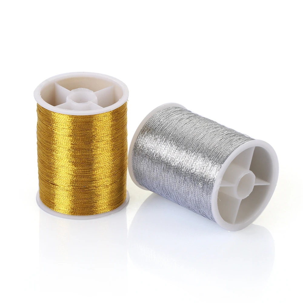 

1PC Gold/Silver 100m Durable Overlocking Sewing Threads Polyester Cross Stitch Strong Threads for Sewing Supplies DIY Tool