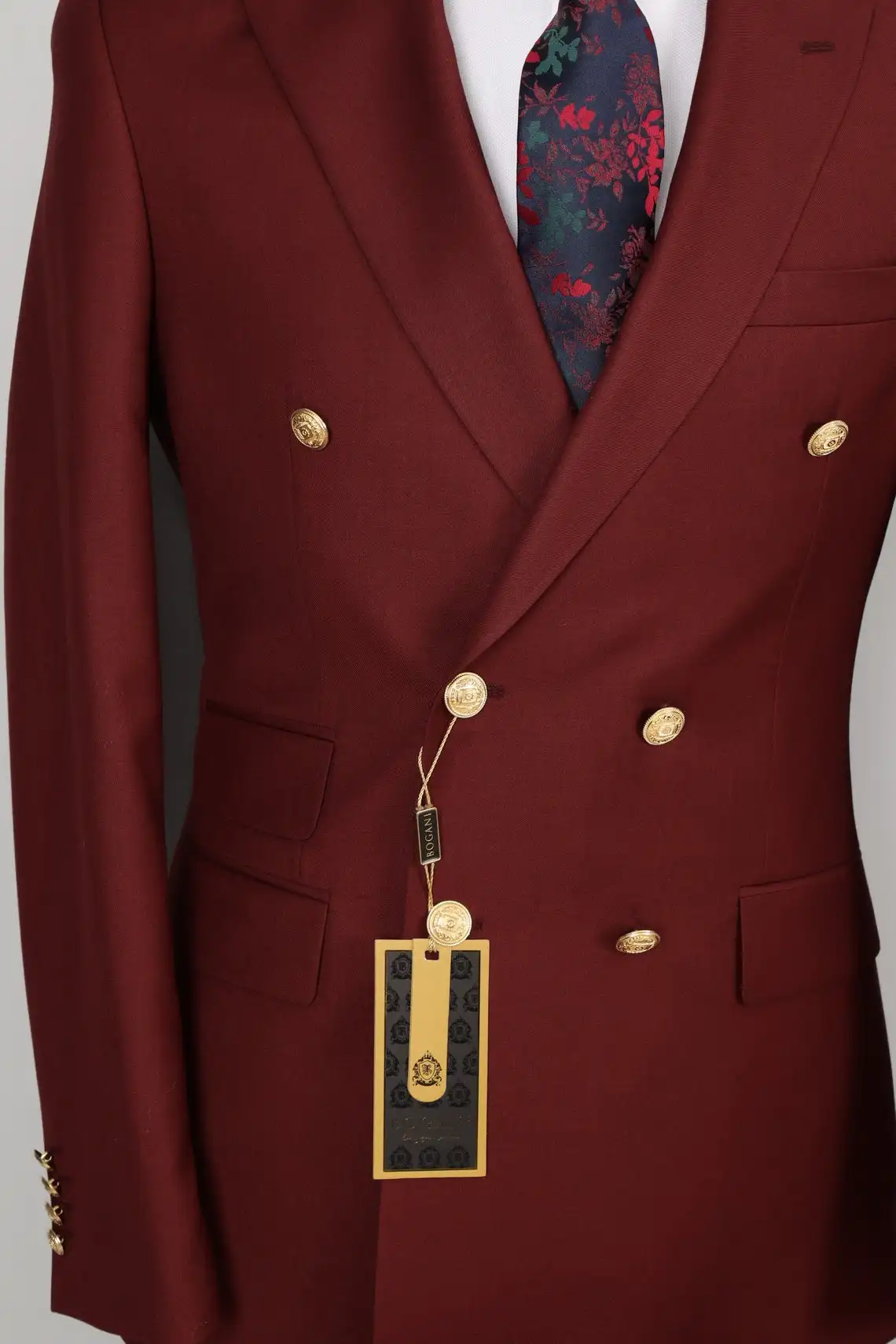 Men's Double Breasted Blazer Designer Burgundy Jacket Prom Tuxedo Wedding Groom Blazer Only Jacket 1 Piece Customized