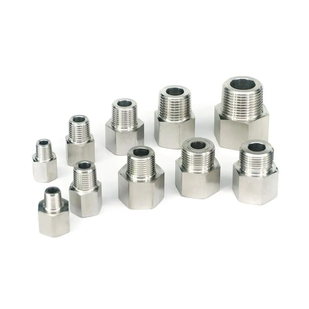 Pipe Fitting Water Pipe Fitting Hose Pipe Fitting Reduce BSPP BSPT Metric Female-Male 304 Stainless Steel Hex Pipe Fitting High Pressure