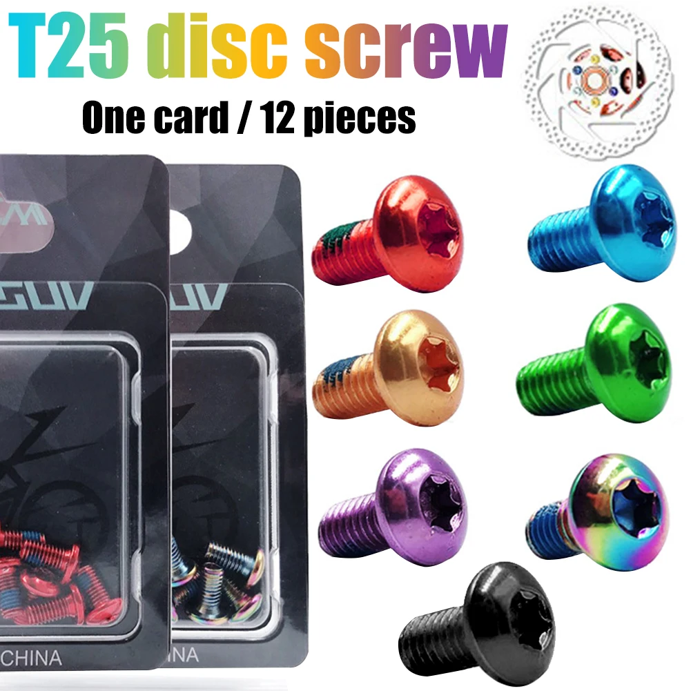 12PCS T25 Bicycle Disc Brake Rotor Bolt Torx M5x10mm Alloy Steel Screws 12pcs-t25-bicycle-disc-brake-rotor-bolt-torx-m5x10mm-alloy-steel-screws