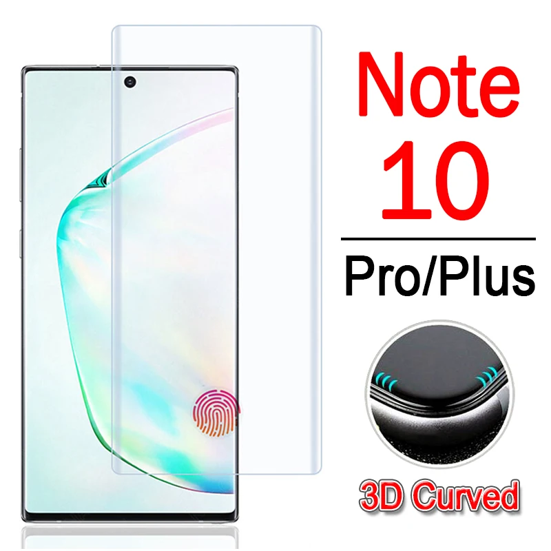 

Protective glass on for samsung galaxy note 10 pro plus screen protector 3d glaxay note10 notes 10pro armor tempered glas film