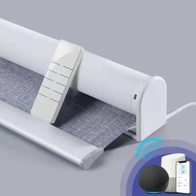 Motorized Smart Blinds Works with Alexa 95 Blackout Fabric Roller