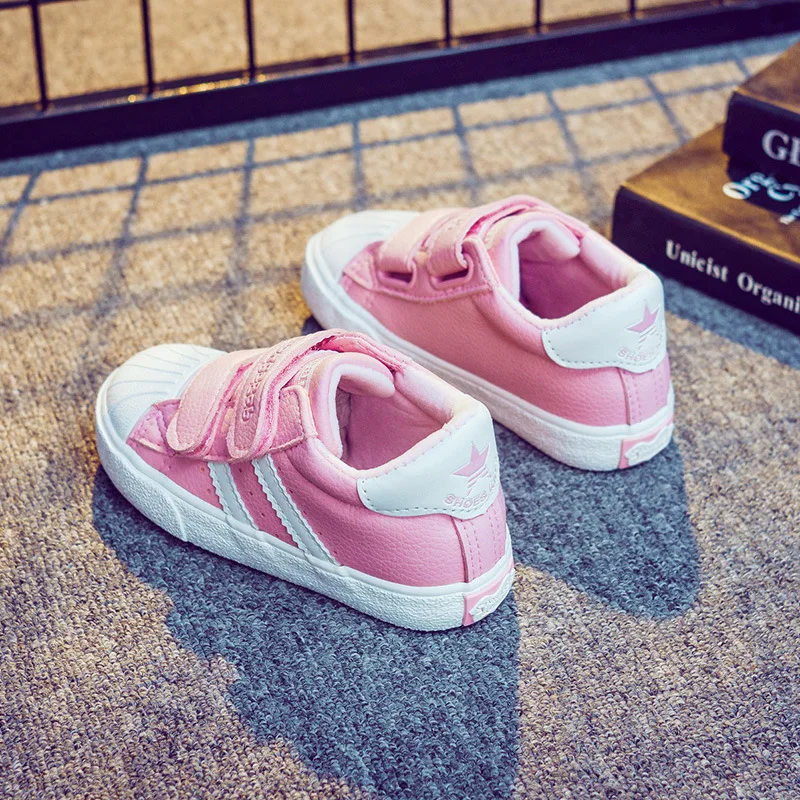 

C Winter New Style Children Shoes plus Velvet Warm White Shoes round-Toe Shoes Shell Versitile Fashion STUDENT'S Shoes