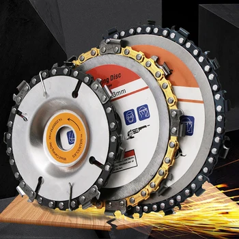 

Wood Carving Disc Woodworking Chain Grinder Chain Saws Disc Chain Plate Tool for 125MM/115MM Angle Grinding 5 Inch 4 inch