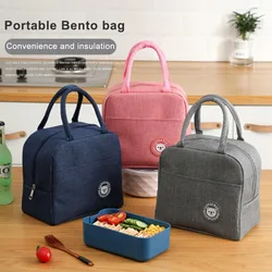 Portable Lunch Bag Cooler Tote Hangbag Picnic Insulated Box Canvas Thermal Food Container for Men Women Kids Travel Lunchbox