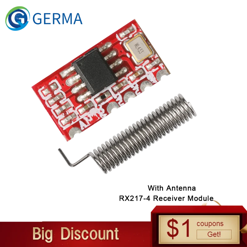 

GERMA 433Mhz Universal Wireless Remote Control Switch RF Relay Receiver Module Low Power For Light Relay Receiver With Antenna