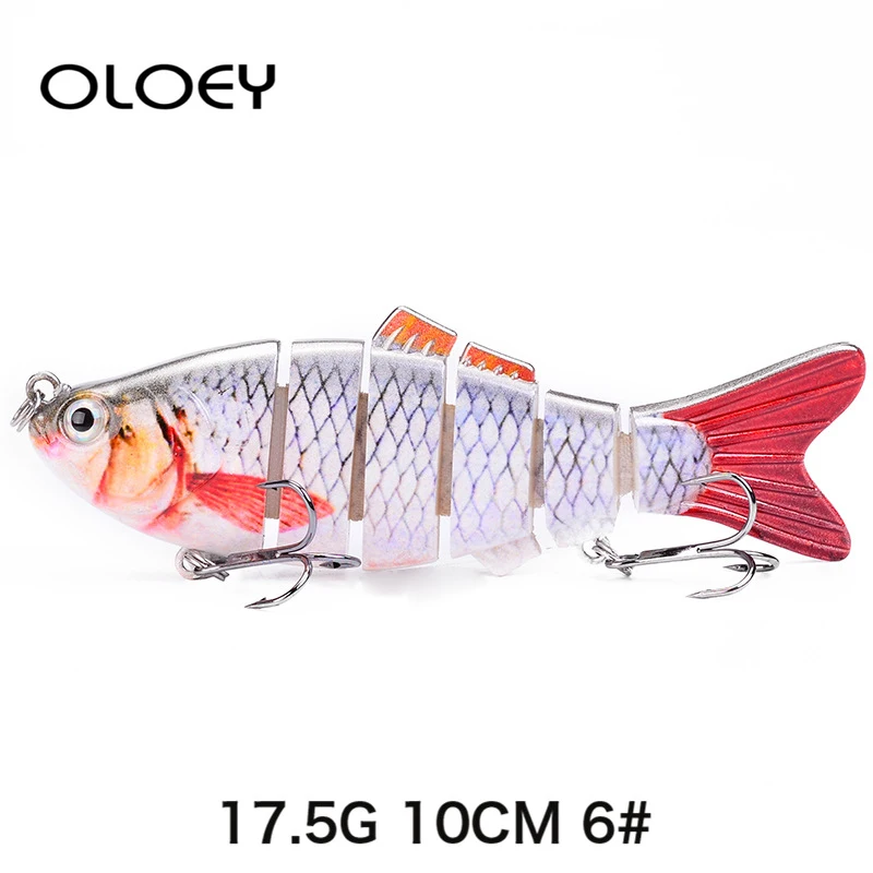

OLOEY Fishing Lures Sinking Wobblers 6 Segments Multi Jointed Swimbait Hard Bait 10cm 17.5g For Pike/Bass Fishing Lure Crankbait