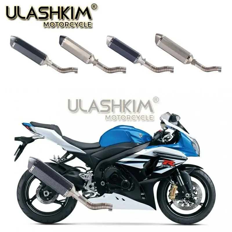 Motorcycle Full System Exhaust Escape Muffler Middle Link Pipe Slip On For suzuki GSXR1000 GSX R1000 GSXR 1000 2003-2006