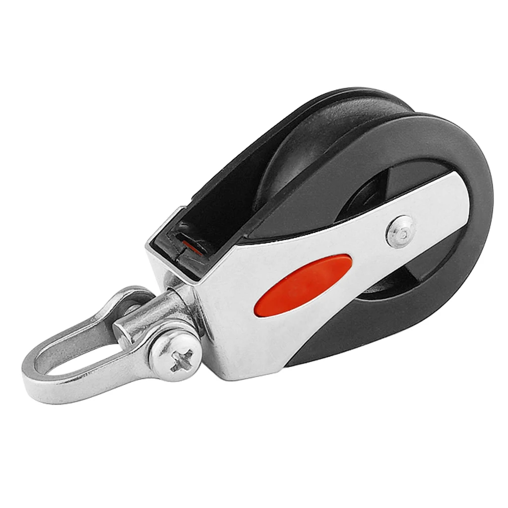 Swivel Shackle Head Single Pulley Block for Kayak Boat Dock Wire Rope Anchor Trolley Kit , 1500 Lbs