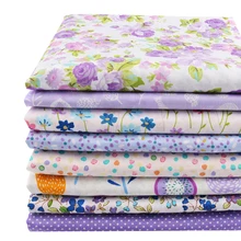 Nanchuang, 8 шт./лот, фиолетовая ткань с цветочным принтом, Twill Textile, сделай сам, ручная работа, шитье, стеганное, жировые кварталы, Лоскутная Ткань 40x50 см