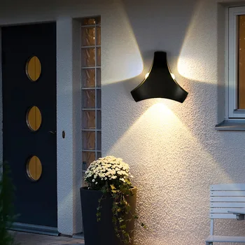 

Led Triangle Aluminum Outdoor lighting Courtyard modern wall lights porch light wall Transparent Background Wall Decorative