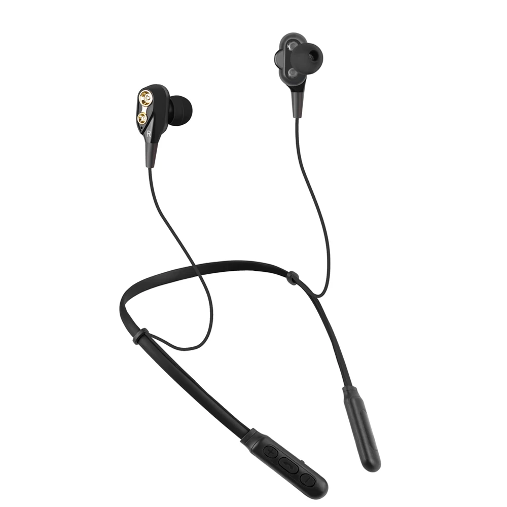 G01-BK ALWUP G01 Bluetooth наушники беспроводные наушники четыре блока привода двойной динамический Гибридный глубокий бас наушники для телефона с микрофоном 5,0 - Цвет: G01-BK