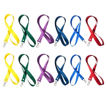 

12Pcs Colorful Hanging Rope Practical Neck Strap Lanyard for Work Card Chest Card School Card Brand ID Card(Mixed Color)