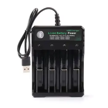 

Rechargeable 4-Slot Battery Charger Li-Ion Usb Smart Fast Charger For 18350 18500 18650 Battery Aaa Li-Ion Battery