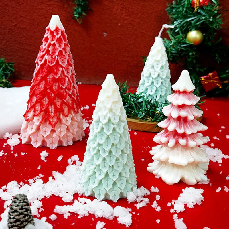 

3D christmas candle Mould DIY Aromatherapy Wax Silicone Molds Christmas tree Cake Resin Soap plaster Mold Candle Making Supplies