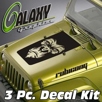 

For Universal Wrangler 3 Pc Blackout Hood Decal Kit #20 - Gorilla Face Rubicong Sticker