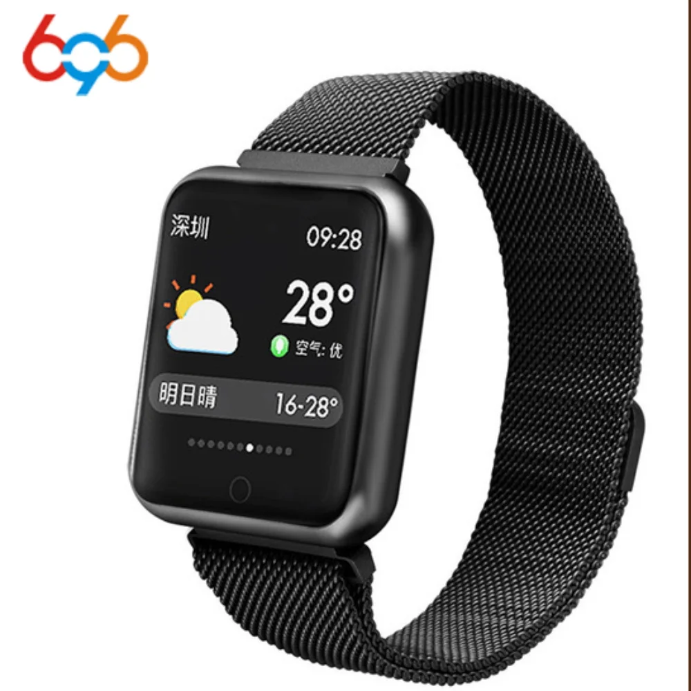 

696 P68 Smart Watch Men Women Blood Pressure Blood Oxygen Heart Rate Monitor Sports Tracker Smartwatch IP68 Connect Universal