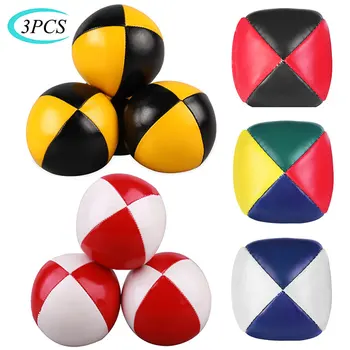 3PCS Net Set Suit Professional Juggling Ball Acrobatics Toss Ball Educational Toy Children Fun Sports Pu Soft Juggling Ball Toys 1