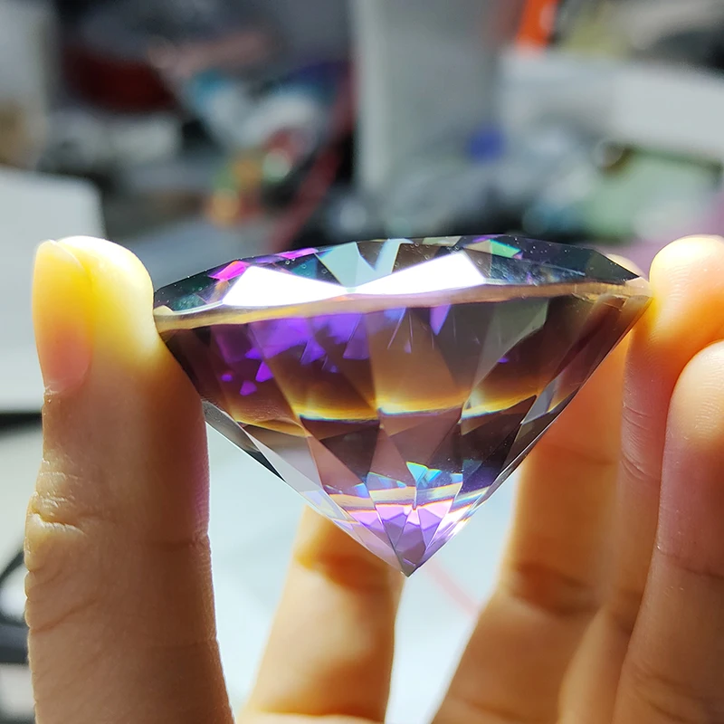 Large Size 50mm Round Shape Electroplating Colorful Cubic