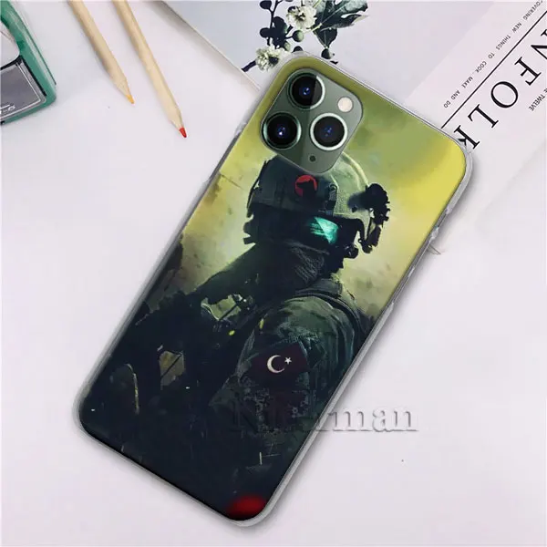 Чехол для телефона с флагом Турции и солдатом для Apple iPhone X, XR, XS, 11 Pro Max, 7, 8, 6, 6s Plus, 5 5S, Жесткий Чехол - Цвет: H13
