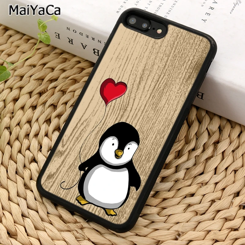 MaiYaCa Пингвин Птица Любовь Сердце животное чехол для телефона iPhone 5 6 7 8 plus 11 12 13 Pro X XR