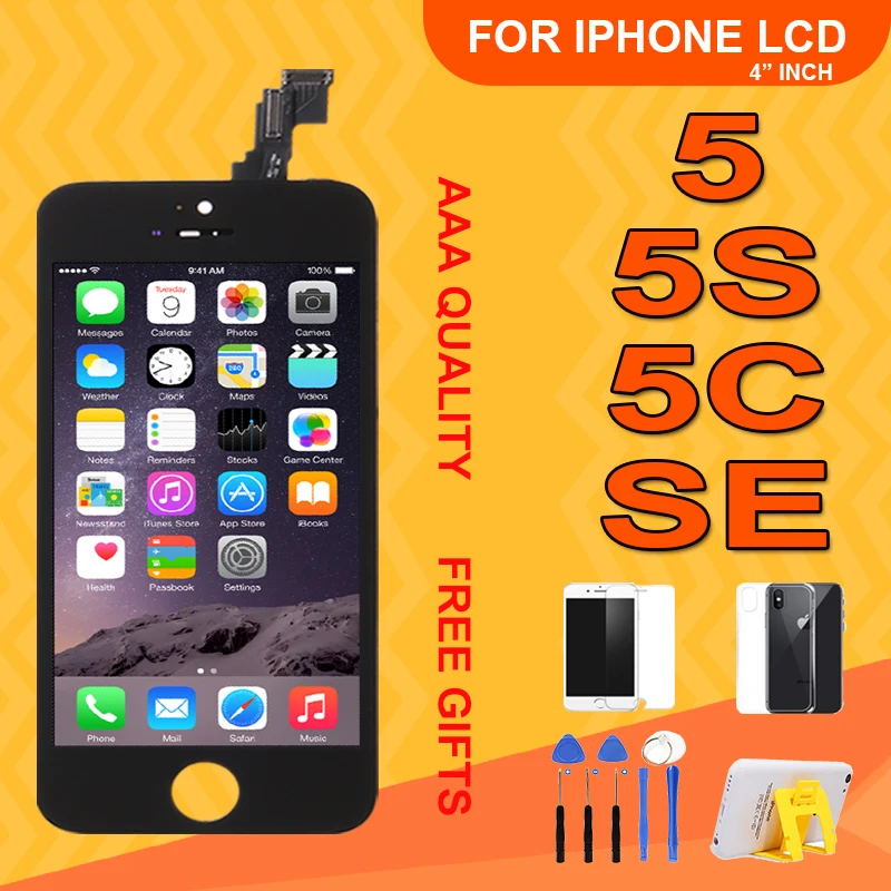 ЖК-дисплей с дигитайзером для iPhone 5 5C сменный сенсорный экран SE черный/белый