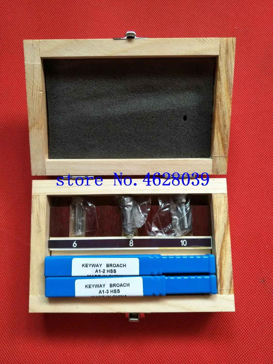 HSS Keyway Broach Set Metric Sized 6pcs 2mm 3mm Broaches 6/8/10 Collared Bushings with Shims CNC Cutting Tools knife