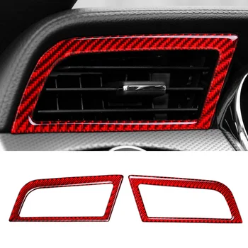 

2pcs Car Interior Panel Side Air Outlet Frame Carbon Fiber For Ford Mustang 2015-2019 Interior Moulding