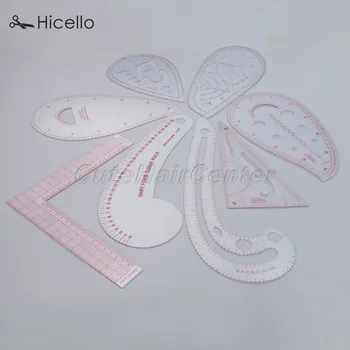 

Sewing Ruler Tailor Curve Ruler Plastic Cutting Clothing 8 shapes Drawing Craft tool Square Triangle-shape Water Drop Hicello