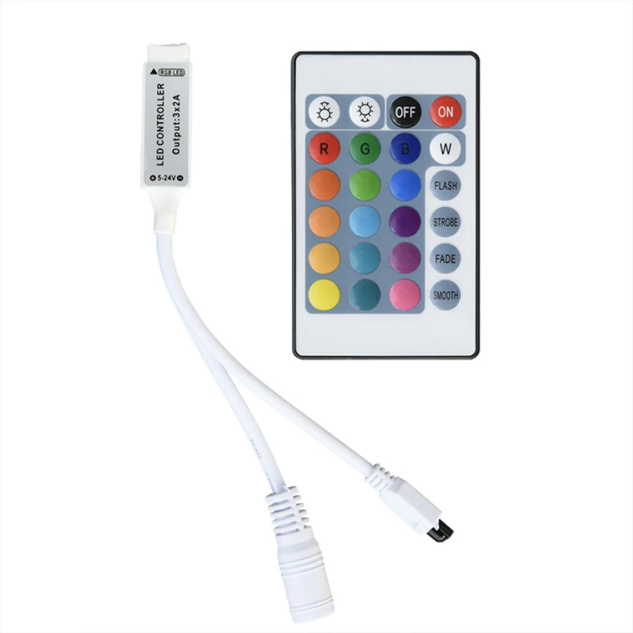 

DC 12V 24 Keys IR LED RGB Controller Mini Strip Lights Remote Control Dimmer For RGB 2835 5050 LED Lamp LED Controller