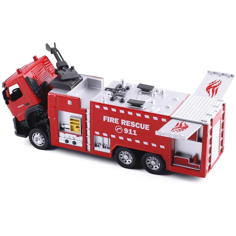 

Caipo Genuine Authorized Alloy Fire Truck Sound And Light Engineering Car Model High Pressure Water-tank Lorry CHILDREN'S Toy Ca