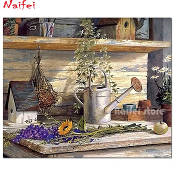 

Table of florist diy 5d diamond painting full square/round drill garden watering can Mosaic diamond Embroidery puzzle Wall Art