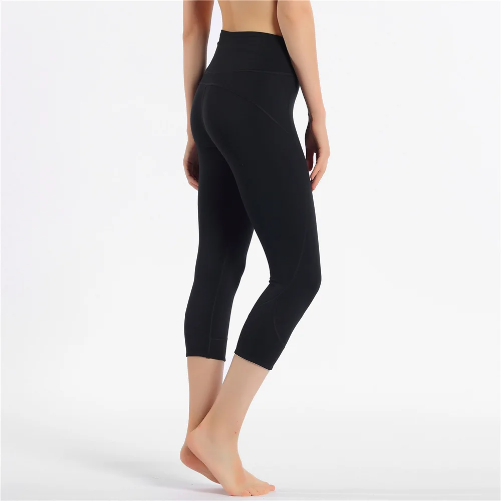 Lulu Align укороченные штаны для йоги, женский эластичный костюм для йоги, комбинированные стерео Капри, леггинсы для фитнеса, женские штаны
