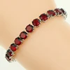 Bridal Red Garnet White Zircon Created jewelry 925 Silver Jewelry Link Chain Bracelet 18cm For Women Free Gift Box ► Photo 1/5