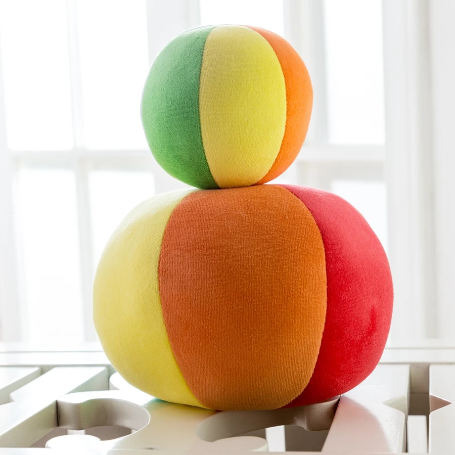 Stuffed Plush Toy for Baby, Large Colorful Ball with Bell, Learning and Education, - 2