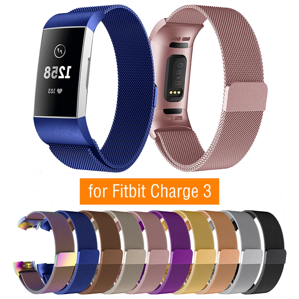 

2020 Metal Strap For Fitbit Charge 3 Band Smart Watch Stainless Steel Bracelet For Fitbit charge3 Wristbands Replace Accessories