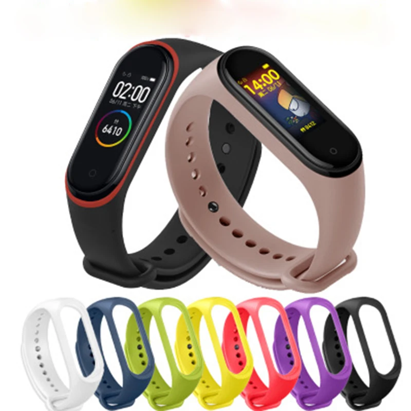 Ремешок силиконовый сменный для Xiaomi MI Band 4 3 11 цветов | Наручные часы