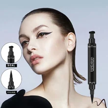 Новая брендовая подводка для глаз жидкое средство для макияжа Карандаш Водонепроницаемый черный двухсторонний макияж штампы подводка для глаз карандаш 2 типа 2в1 подводка для глаз