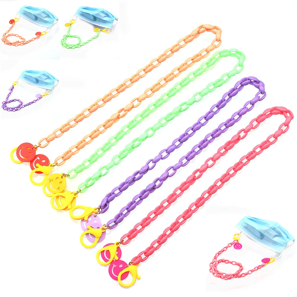 

YAAYOO 4 Colors Personalized Mask Lanyard Face Pendant Eyeglasses Holder Strap Customized Eyeglass Chains For Kid LHY046