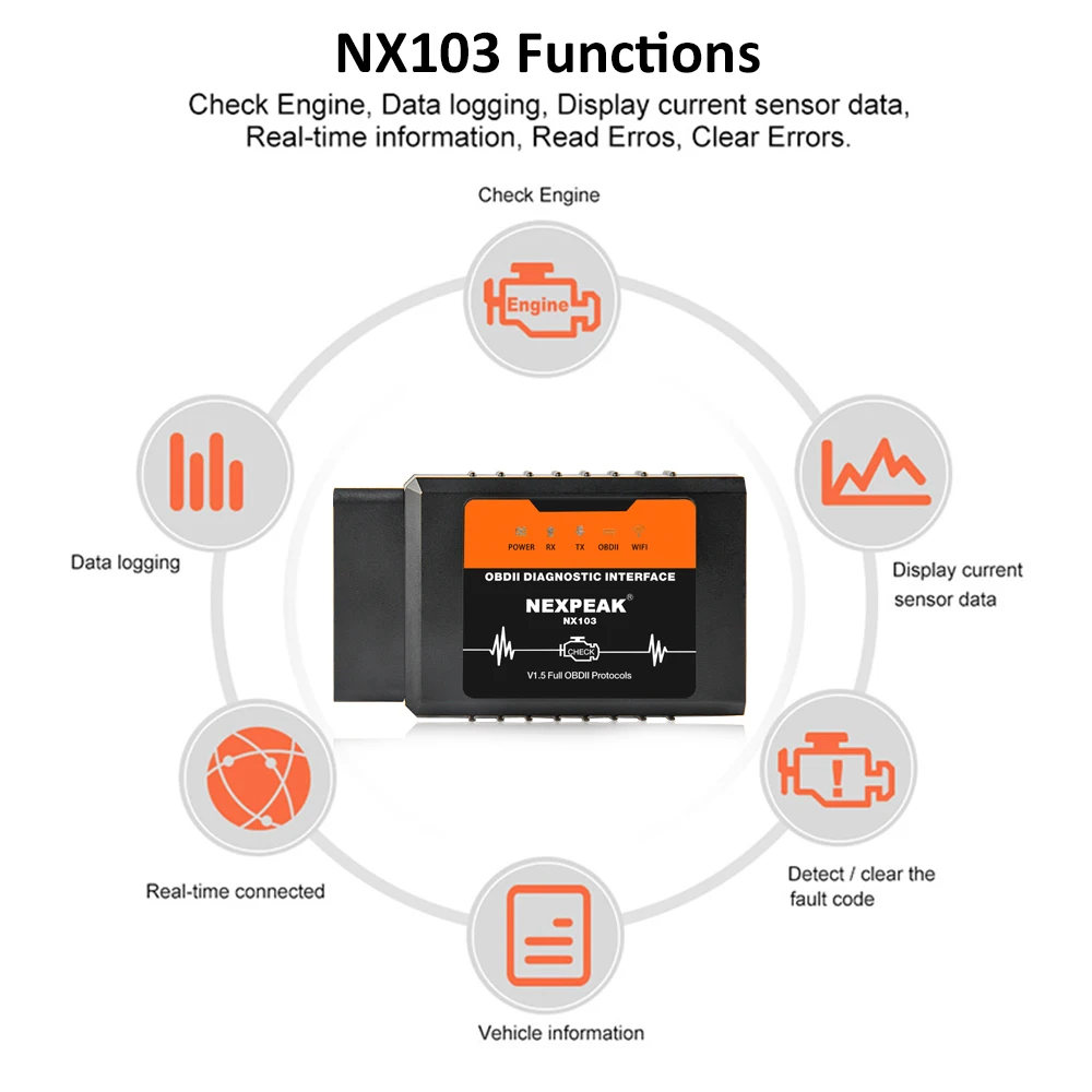 Elm327 V1.5 wifi OBD2 PIC18F25K80 чип-считыватель кода ELM 327 OBDII V1.5 Диагностический Инструмент Дизель/бензин на Android/IOS Автомобильный сканер Elm327 V1.5 wifi OBD2 PIC18F25K80 чип-считыватель кода ELM 327 OBDII V1.5 Диагностический Инструмент Дизель/бензин на Android/IOS Автомобильный сканер