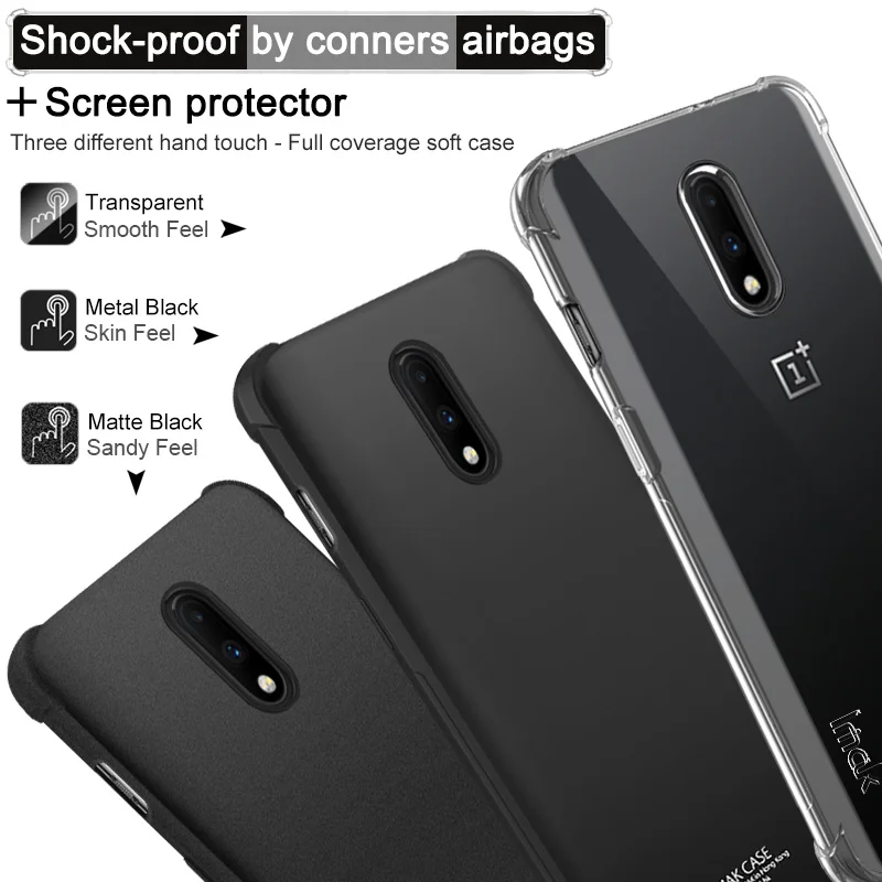 Матовый чехол Imak для Oneplus 7 ТПУ с воздушной подушкой противоударный из мягкого