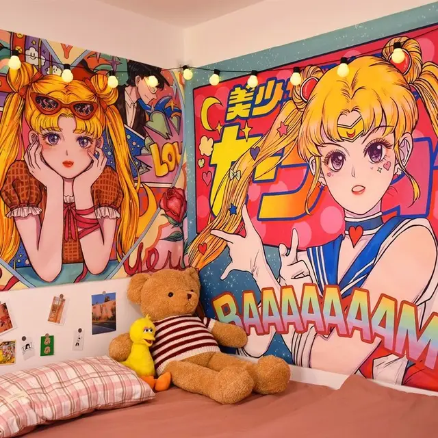 Kawaii Anime Sailor Moon Tapestry