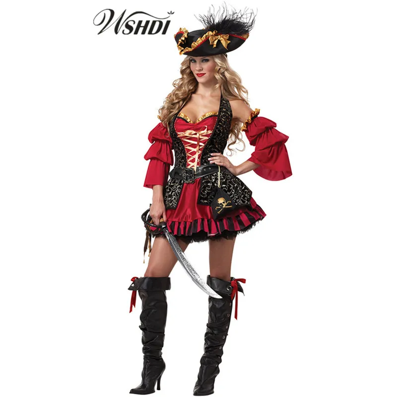 Женское платье для косплевечерние пиратов Карибского моря|pirate costume|women halloweencostume
