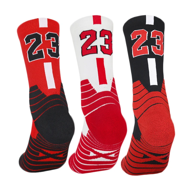 

Men's Basketball Socks Professional Non-Silp Number Sports Socks Middle Thickened Towel Bottom Child Match baloncesto sokken