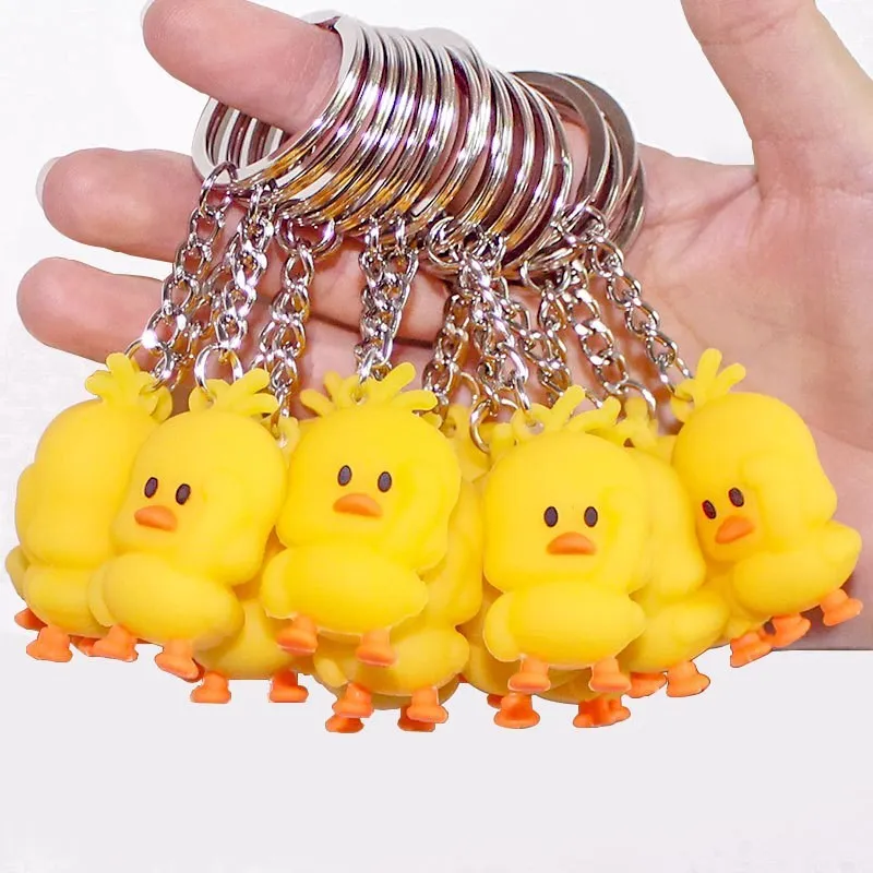 1pcs Little Yellow Duck Doll Dancing Keychain Pendant Bag Accessories DIY Small Object | Украшения и аксессуары