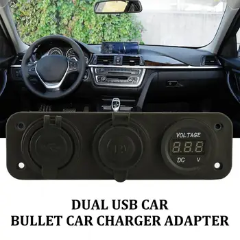 

Car Bullet Car Cigarette Lighter Plug And Socket 2 Usb Socket Charger Adapter 12V Car Modification Accessories